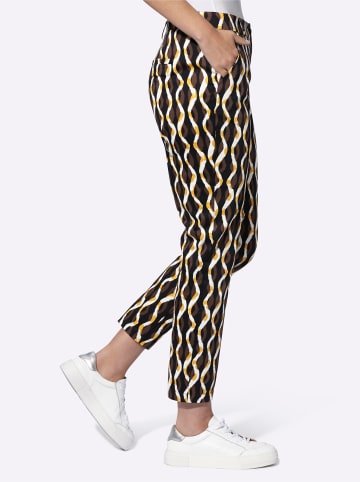 Heine Druck-Hose in schoko-ecru-bedruckt
