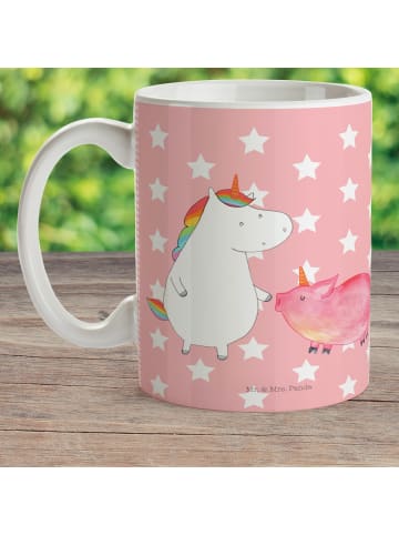 Mr. & Mrs. Panda Kindertasse Einhorn Schwein ohne Spruch in Rot Pastell