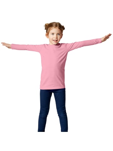 tectake Einfarbiges Langarm-Shirt für Kinder, rosa