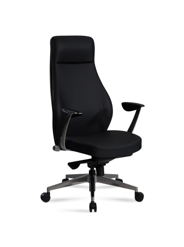 KADIMA DESIGN Bürostuhl Kunstleder-Bezug Schreibtischstuhl bis 120 kg, in Schwarz