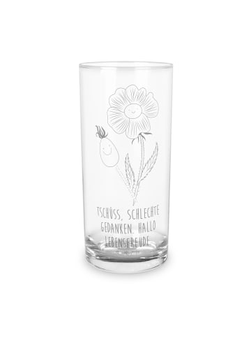 Mr. & Mrs. Panda Wasserglas Blume HageRundunge mit Spruch in Transparent