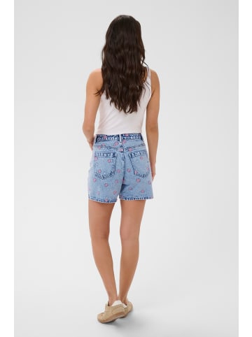 Kaffe Jeansshorts KAbabena Loose fit in Blue Denim/Pink Flower Emb.