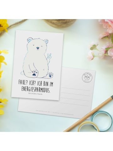 Mr. & Mrs. Panda Wanddeko Eisbär Faul mit Spruch in Weiß
