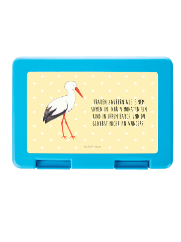 Mr. & Mrs. Panda Bento Box Storch mit Spruch in Gelb Pastell