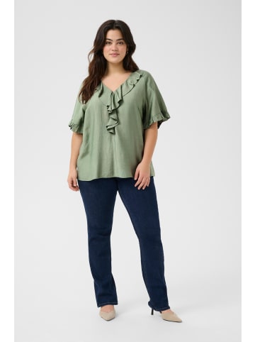 KAFFE curve Kurzarm-Bluse KCmeriana Regular fit in Oil Green