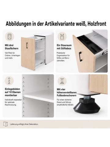 MCW Aktenschrank Q27, Weiß, Holzfront