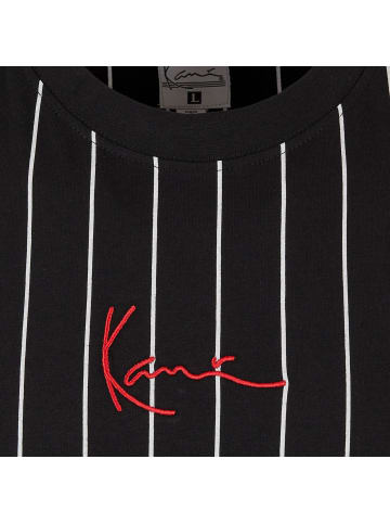 Karl Kani Small Signature Essential Pinstripe Tee in Schwarz
