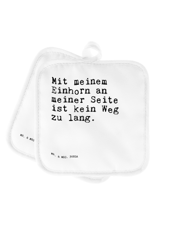 Mr. & Mrs. Panda Backhandschuhe Mit meinem Einhorn an... mit Spruch in Weiß