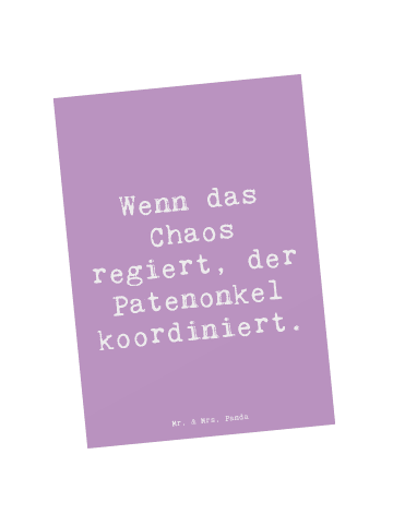 Mr. & Mrs. Panda Grußkarte Spruch Patenonkel Held mit Spruch in Lavendeltraum