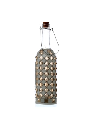 MARELIDA LED Flasche mit Mosaiksteinen H: 29,5cm in beige