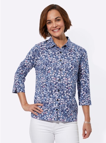 WITT WEIDEN Jersey-Bluse in marine-rosé-bedruckt