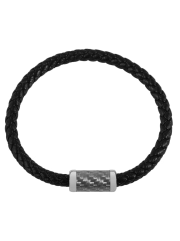 Adeliás Unisex Armband aus Leder 19 cm in schwarz