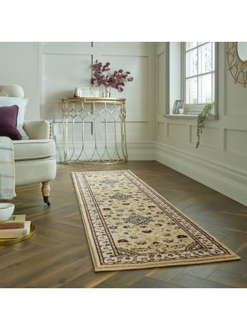 KADIMA DESIGN Orientteppich Bordüre floral klassischer Wohnzimmer-Teppich in Braun