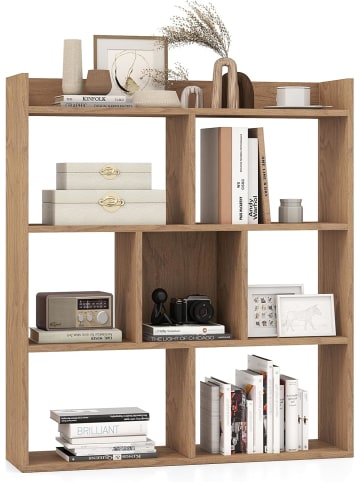 COSTWAY Bücherregal mit 7 Würfeln in Hellbraun