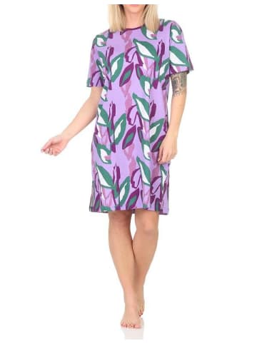 NORMANN Kurzarm Nachthemd floraler Print - 85607 in lila