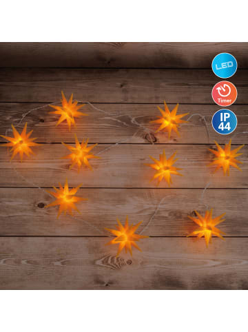 näve LED Weihnachtsartikel "3D-STERNE" in gelb - (L)740 cm x (B)12 cm x (H)12 cm