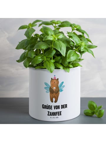 Mr. & Mrs. Panda Pflanzkübel Bär Zahnfee mit Spruch in Weiß