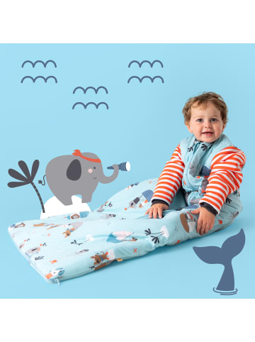 Schlummersack Babyschlafsack, 3.5 TOG in Hellblau-Rot