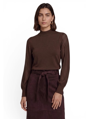 Zero  Feinstrickpullover mit Spitzenärmeln in Chocolate Plum