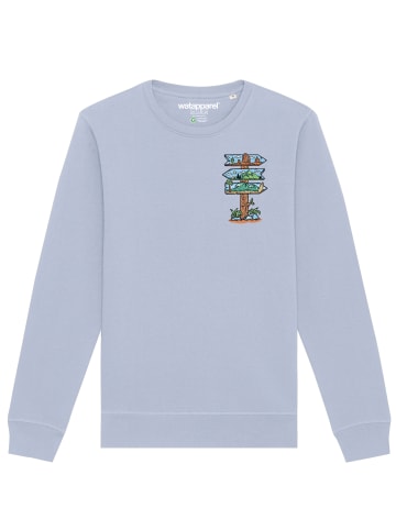 wat? Apparel Sweatshirt Adventure is everywhere in Serene Blue