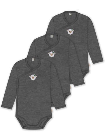 Normani Outdoor Sports Normani Outdoor Sports 3er Pack Merino Baby-Body in Anthrazit