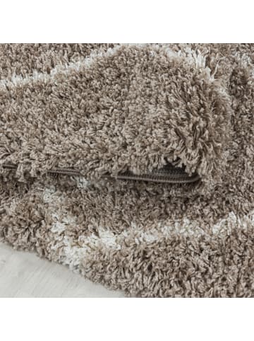 KADIMA DESIGN Teppich Hochflor Shaggy Waschbar Geometrisch DOLOMIT Strapazierfähig in Beige