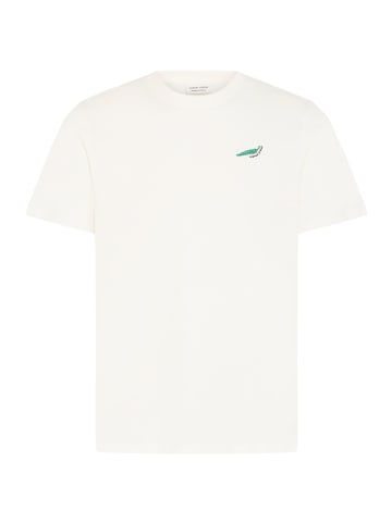 CASUAL FRIDAY Kurzarmshirt Rundhals Stickerei Regular Fit in Weiß