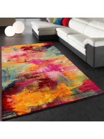 KADIMA DESIGN Teppich Kurzflor Abstrakt Wohnzimmer in Mehrfarbig