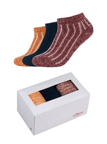 S. Oliver Sneakersockenbox 3er Pack warm & cozy in syrah