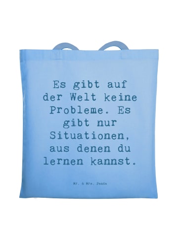 Mr. & Mrs. Panda Shopper Bag Spruch Erleuchtung finden mit Spruch in Sky Blue