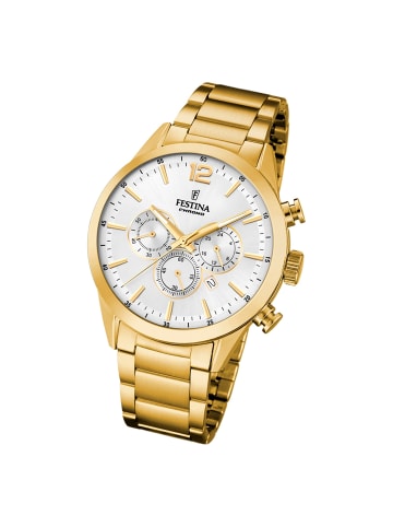 Festina Analog-Armbanduhr Festina Timeless Chronograph gold groß (ca. 44mm)