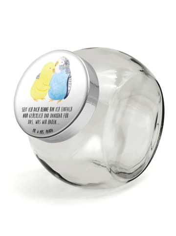 Mr. & Mrs. Panda Kaffeedose Wellensittich Liebe mit Spruch in Weiß