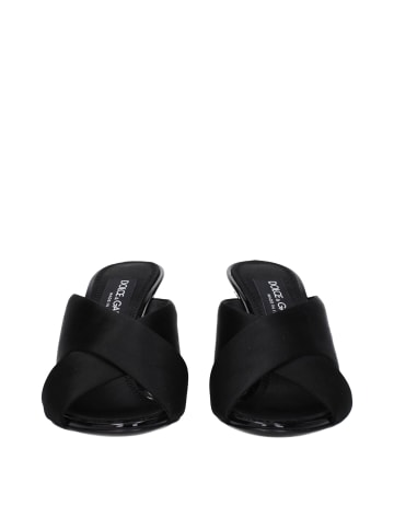 Dolce & Gabbana Schwarz Satin Stiletto Absatz Sandalen