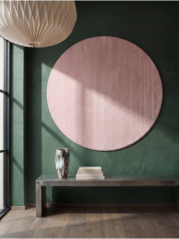 KADIMA DESIGN Teppich rund Uni rutschhemmend weich wohnlich Wohnzimmer
