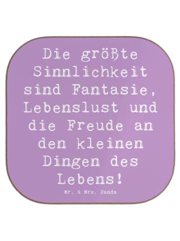 Mr. & Mrs. Panda Drink Coaster Spruch Sinnlichkeit und Freude mi... in Lavendeltraum