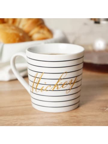Geda Labels Tasse Mickey Gold Glitzer in Weiß - 350ml