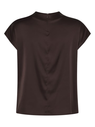 Zero  Satin-Bluse mit Kragen in Chocolate Plum