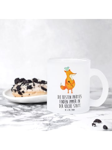 Mr. & Mrs. Panda Teetasse Fuchs Koch mit Spruch in Transparent