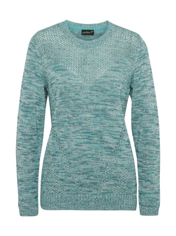 GOLDNER Kurzgröße:  Pullover mit Glanzgarn in salbei / melange