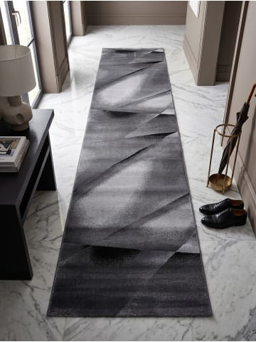 KADIMA DESIGN Teppich Kurzflor Waschbar Abstrakt ASPEN Strapazierfähig OEKO-TEX in Schwarz