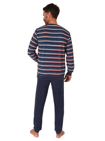 NORMANN langarm Frottee Schlafanzug Pyjama Bündchen - 82273 in rot