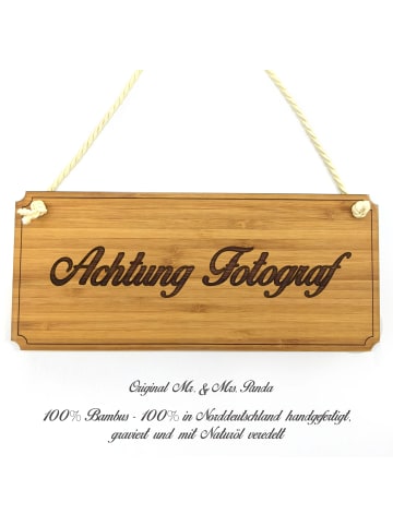 Mr. & Mrs. Panda Holzschild Achtung Fotograf mit Spruch in Keine Angabe