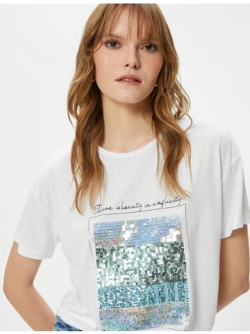 KOTON T-shirt in Grauweiß