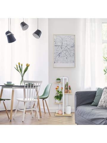 relaxdays Blumenregal in Weiß/ Hellbraun - (B)42,5 x (H)93 x (T)22,5 cm