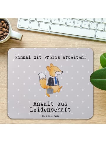 Mr. & Mrs. Panda Mauspad Anwalt Leidenschaft mit Spruch in Grau Pastell