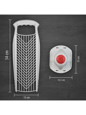 Börner Gemüsehobel Reibe PowerLine mit Fruchthalter in weiß