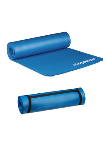 relaxdays 2 x Yogamatte in Blau - (B)60 x (H)1 x (T)180 cm