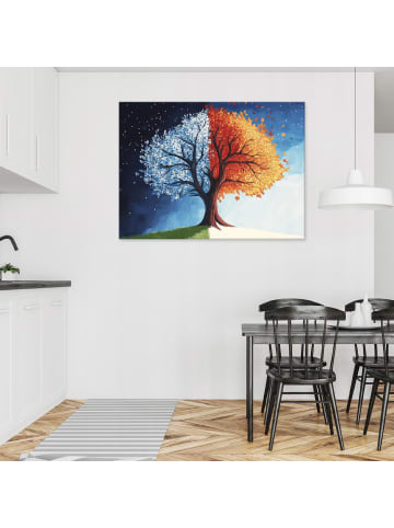 WALLARENA Leinwandbild Baum in Blau