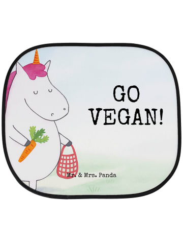 Mr. & Mrs. Panda Auto Sonnenblende Einhorn Vegan Design mit Spruch in Weiß