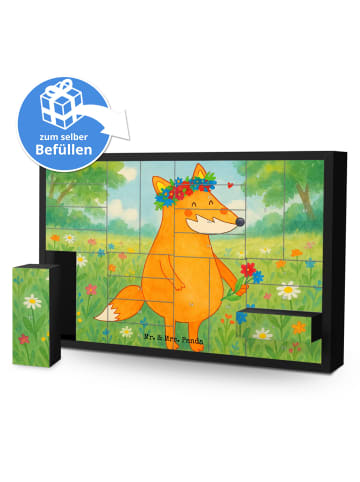 Mr. & Mrs. Panda Befüllbarer Adventskalender Fuchs Blumen Design... in Weiß